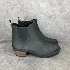 Lucky Brand Base H2O Rubber Rain Bootie Ankle Boot, Black, Women's 7
